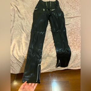 Leather black pants Size 24